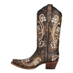 Circle G Womens Black Multi Color Floral 13 Snip Toe Boot 7 Circle G Womens Black Multi Color Floral 13 Snip Toe Boot -Ariat Sales Store L5175 3