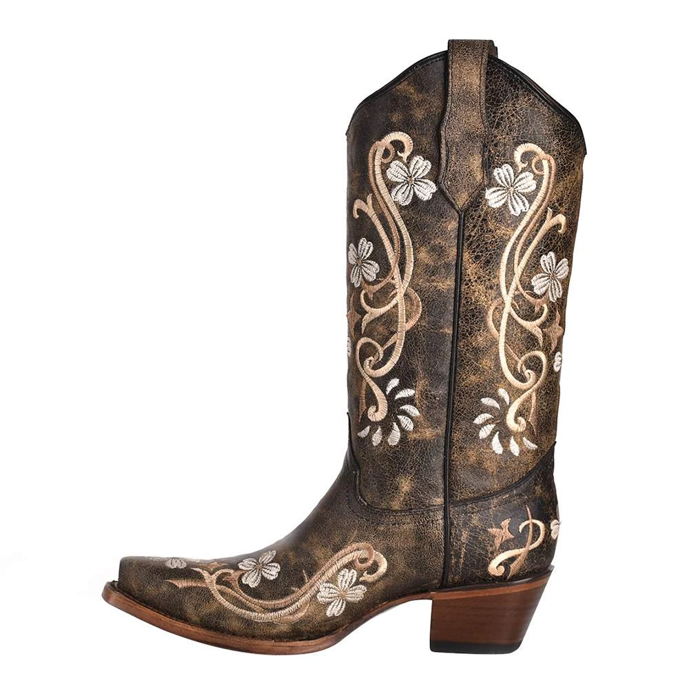 Circle G Womens Black Multi Color Floral 13 Snip Toe Boot 3 Circle G Womens Black Multi Color Floral 13 Snip Toe Boot - Image 3