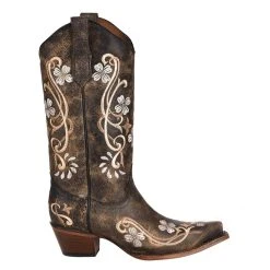 Circle G Womens Black Multi Color Floral 13 Snip Toe Boot 9 Circle G Womens Black Multi Color Floral 13 Snip Toe Boot -Ariat Sales Store L5175 5