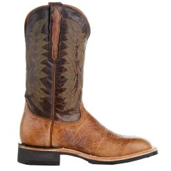 Lucchese Men`s Rudy Tan Cowhide 12in. Chocolate Cowhide Top Barn Boot -Ariat Sales Store M4091 05
