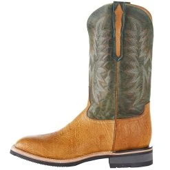 Lucchese Men`s Rudy Cognac Cowhide 12` Green Cowhide Top Barn Boot -Ariat Sales Store M4092 WF 2