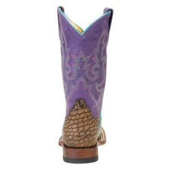 Macie Bean Boots Kids Co Vintage Caiman Print Purple Sinsation Top Cowgirl Boots -Ariat Sales Store M9138 3