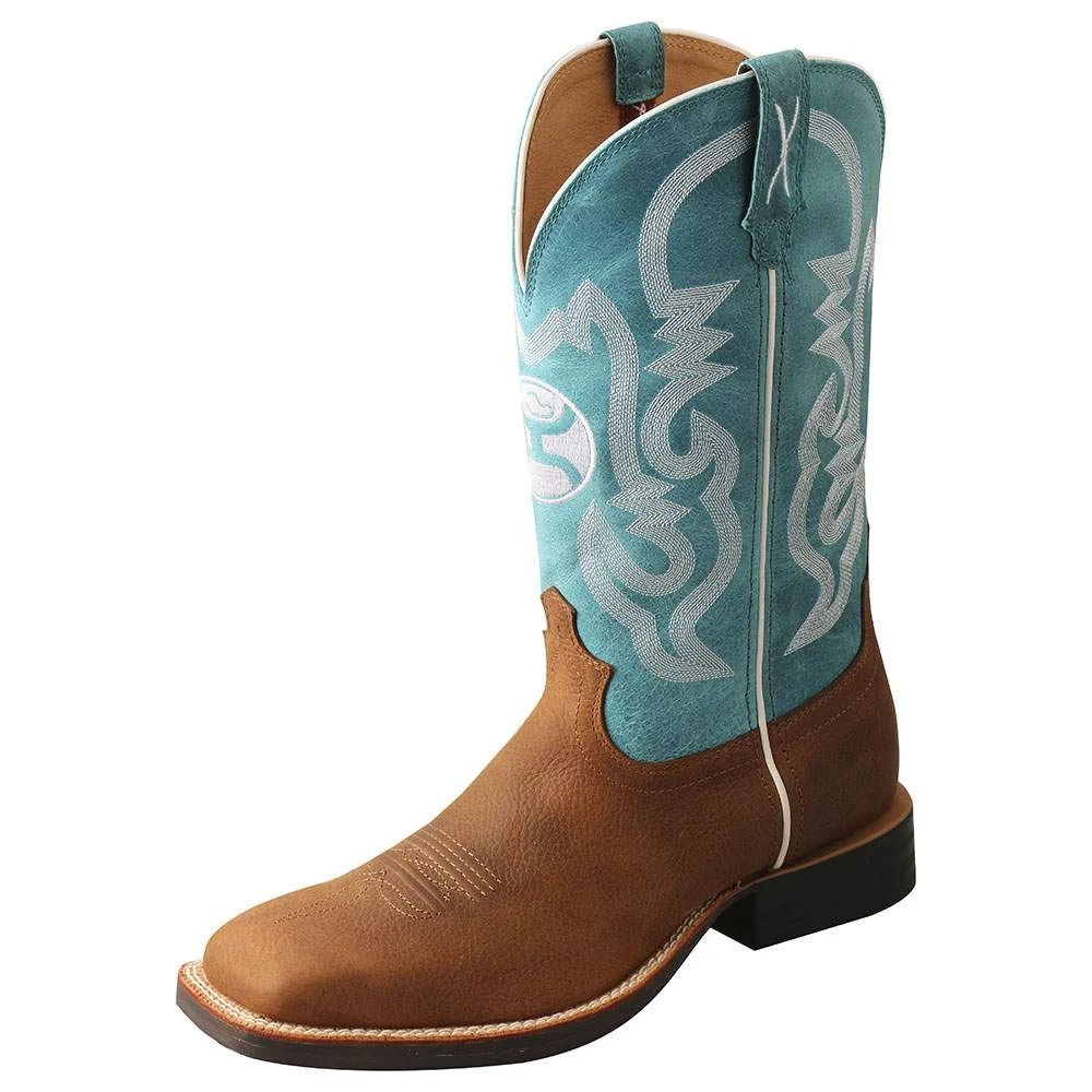 Twisted X Men's Hooey Gingerbread 12in. Turquoise Top Square Toe Boot 2 Twisted X Men's Hooey Gingerbread 12in. Turquoise Top Square Toe Boot - Image 2