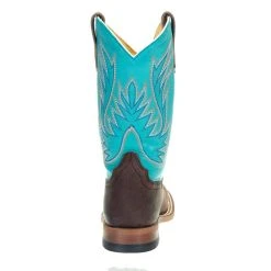 Macie Bean Boots Kids Brown Foot Blue Top Oxbow Sole Cowgirl Boot -Ariat Sales Store MK9147 3