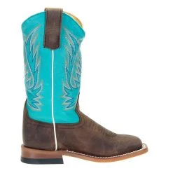 Macie Bean Boots Kids Brown Foot Blue Top Oxbow Sole Cowgirl Boot -Ariat Sales Store MK9147 4