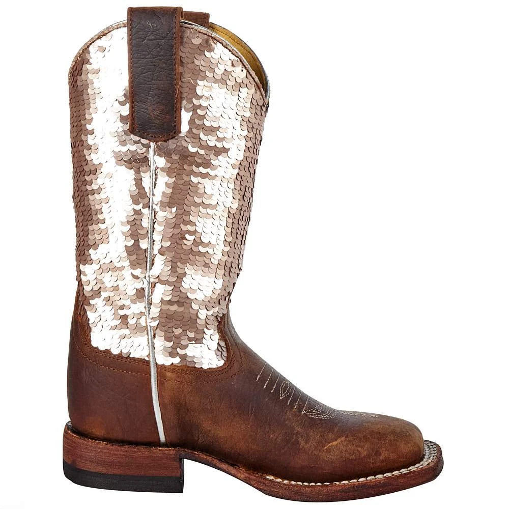 Macie Bean Boots Kids Brown Bison Sparkle Magic Cowgirl Boot 5 Macie Bean Boots Kids Brown Bison Sparkle Magic Cowgirl Boot - Image 5