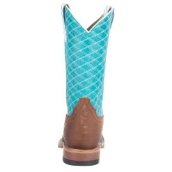 Macie Bean Girls Pecan Barking Iron Turquoise Cowboy Boot -Ariat Sales Store MK9159 3
