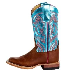 Macie Bean Kids Crazy Horse With Metallic Turquoise Top Boot -Ariat Sales Store MK9206 03