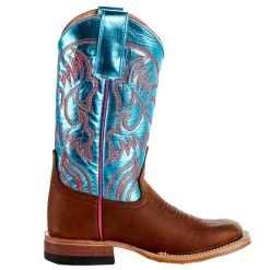 Macie Bean Kids Crazy Horse With Metallic Turquoise Top Boot -Ariat Sales Store MK9206 05