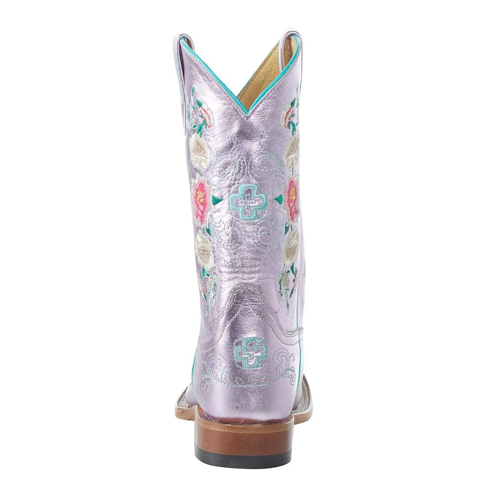 Macie Bean Kid's Pink Metallic Rose Garden Square Toe Boot 4 Macie Bean Kid's Pink Metallic Rose Garden Square Toe Boot - Image 4