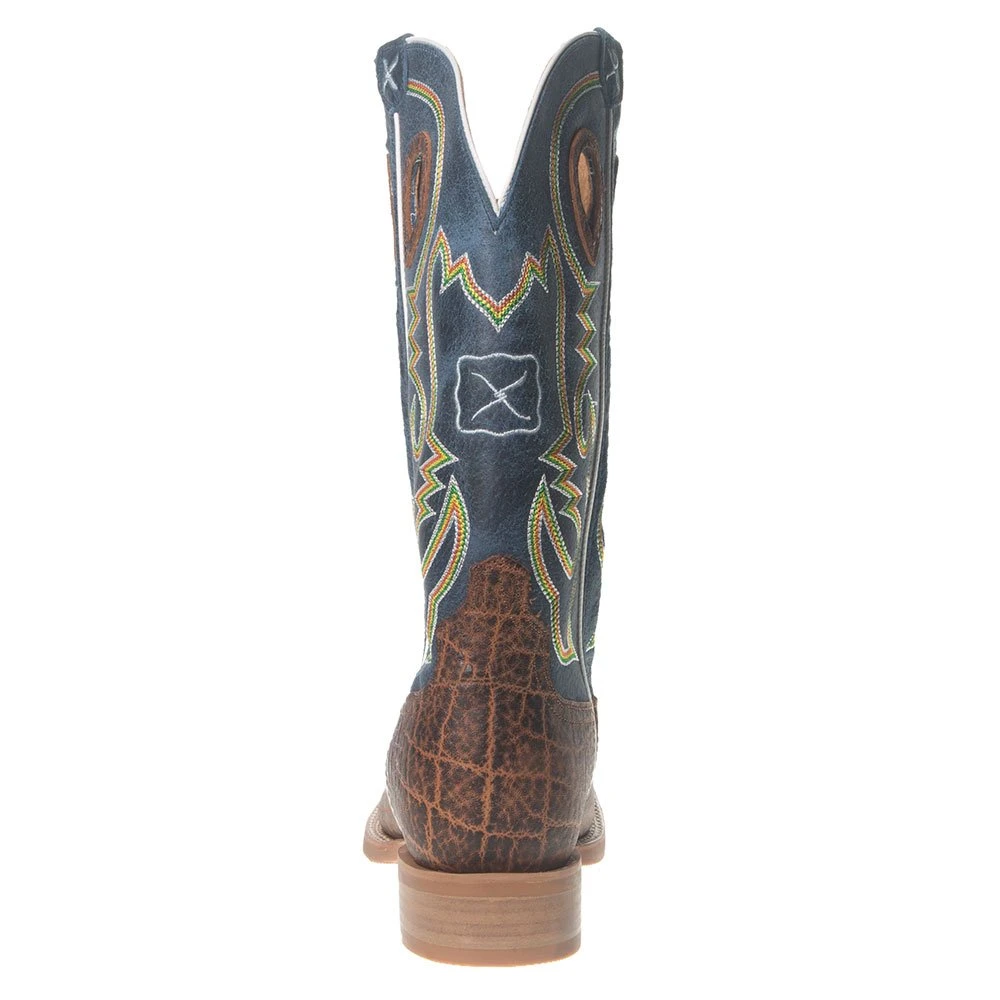 Twisted X Men's Ruff Stock Cognac Elephant Print 14in. Blue Top Square Toe Cowboys Boots 4 Twisted X Men's Ruff Stock Cognac Elephant Print 14in. Blue Top Square Toe Cowboys Boots - Image 4