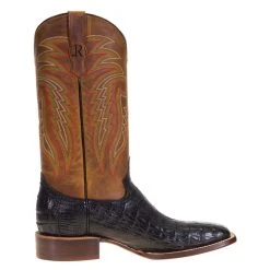 R. WATSON BOOTS R Watson Boots Men's R Watson Black Caiman Tail 13in. Mad Dog Tan Top Boots -Ariat Sales Store MU10000 4
