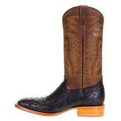 R. WATSON BOOTS Men's R Watson Black Full Quill Ostrich 13in. Mad Dog Tan Cowhide Top Boots 7 R. WATSON BOOTS Men's R Watson Black Full Quill Ostrich 13in. Mad Dog Tan Cowhide Top Boots -Ariat Sales Store MU10003 2