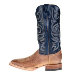 Justin Boots Mens' Vintage Tan Smooth Ostrich 13in. Navy Top Square Toe Boot -Ariat Sales Store P00654 2