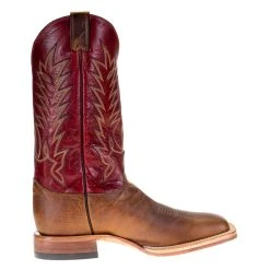 Justin Boot Company Men's Justin Tan Damiana Cowhide 13in. Red Top Square Toe Cowboy Boot -Ariat Sales Store P01642 4