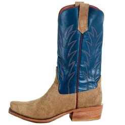 Rios Of Mercedes Men`s Tan Crazyhorse Reverse 13in. Navy Calf TK Toe Boot -Ariat Sales Store R9028 03