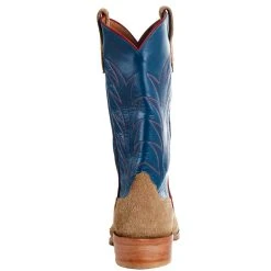 Rios Of Mercedes Men`s Tan Crazyhorse Reverse 13in. Navy Calf TK Toe Boot -Ariat Sales Store R9028 04