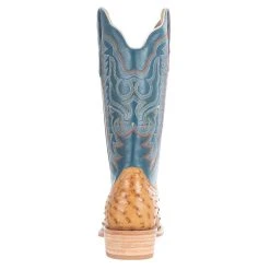 R. WATSON BOOTS R Watson Boots Men's Antique Saddle Full Quill Ostrich 13in. Royal Blue Goat Top Boots -Ariat Sales Store RW4513 1 3
