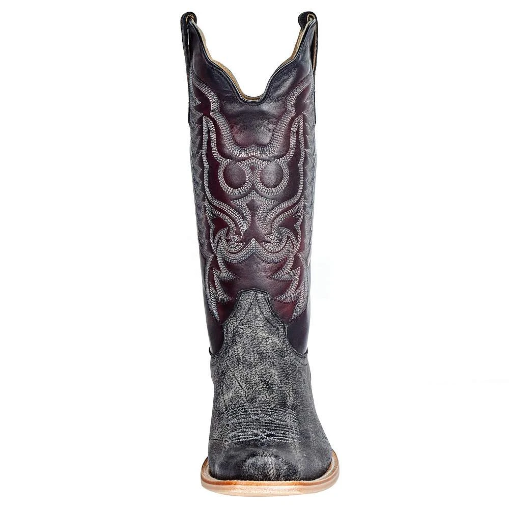R. WATSON BOOTS R Watson Boots Men's Smokey Grey Cape Buffalo 13in. Dark Cherry Top Boot 2 R. WATSON BOOTS R Watson Boots Men's Smokey Grey Cape Buffalo 13in. Dark Cherry Top Boot - Image 2
