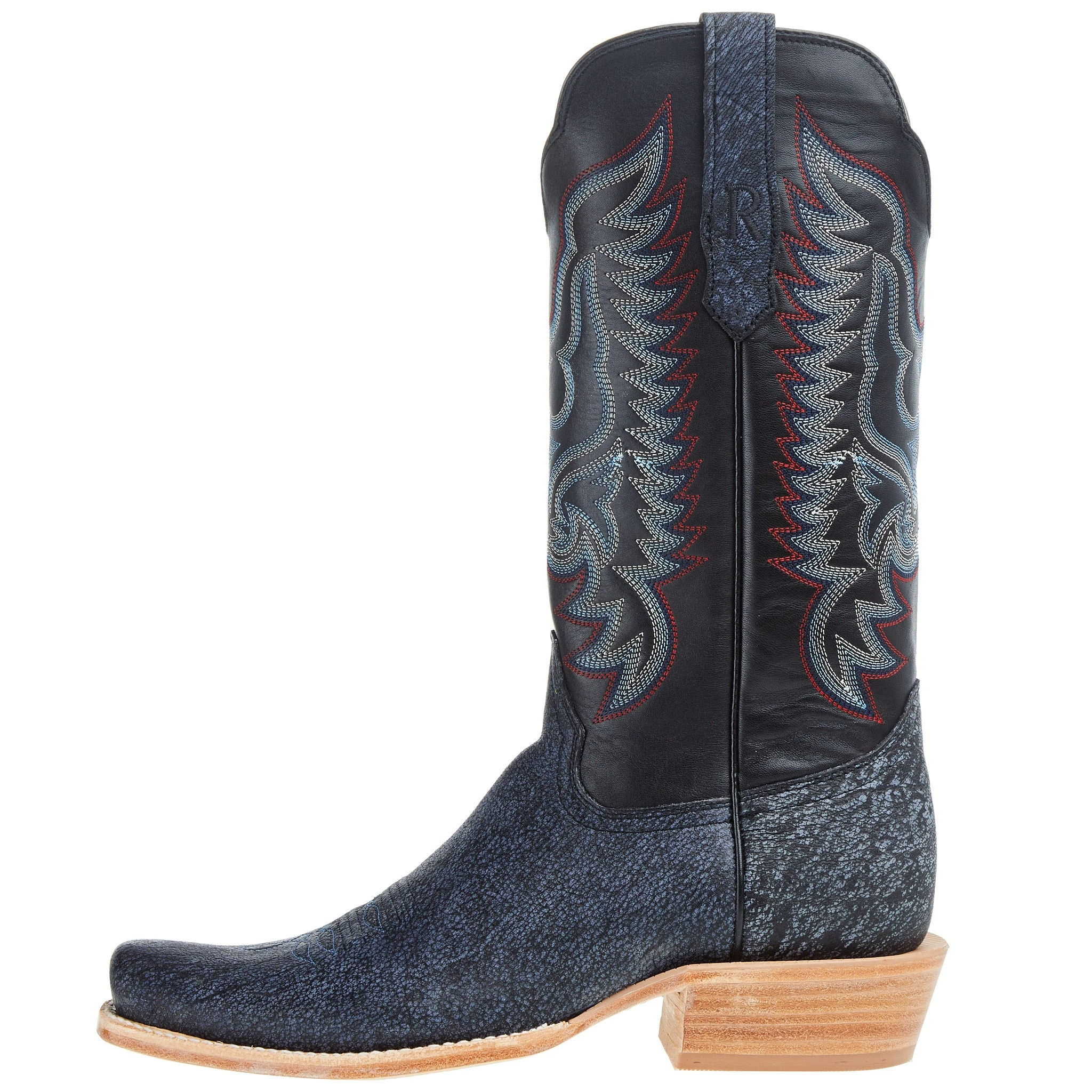 R. WATSON BOOTS R Watson Boots Men`s Blue Cape Buffalo 13in Midnight Blue Sinatra Cowhide Top Boot 3 R. WATSON BOOTS R Watson Boots Men`s Blue Cape Buffalo 13in Midnight Blue Sinatra Cowhide Top Boot - Image 3