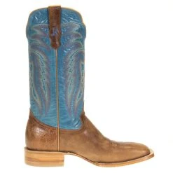 R. WATSON BOOTS R Watson Boots Men`s Palomino Tan Cowhide 13` Blue Luster Top Square Toe -Ariat Sales Store RW8005 2 4