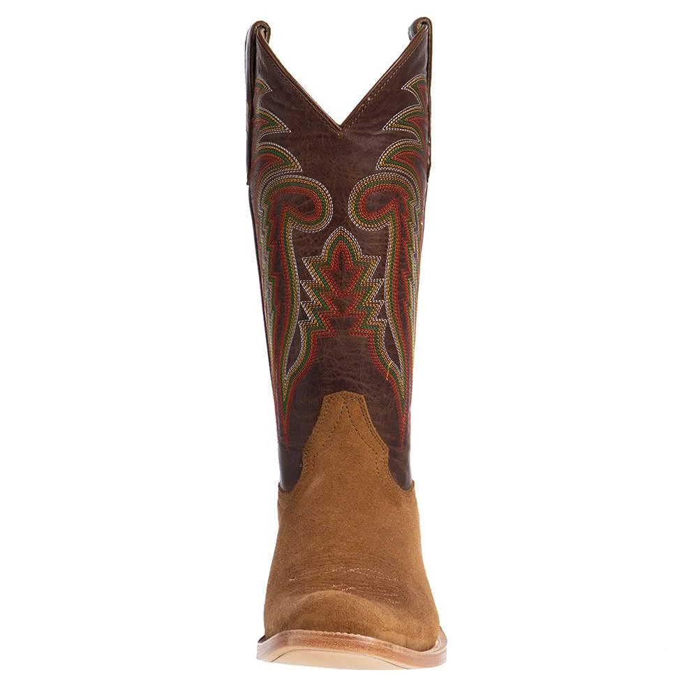 R. WATSON BOOTS R Watson Boots Men's Tan Roughout 13in. Arizona Tan Cowhide Top Cutter Toe Cowboy Boots 2 R. WATSON BOOTS R Watson Boots Men's Tan Roughout 13in. Arizona Tan Cowhide Top Cutter Toe Cowboy Boots - Image 2