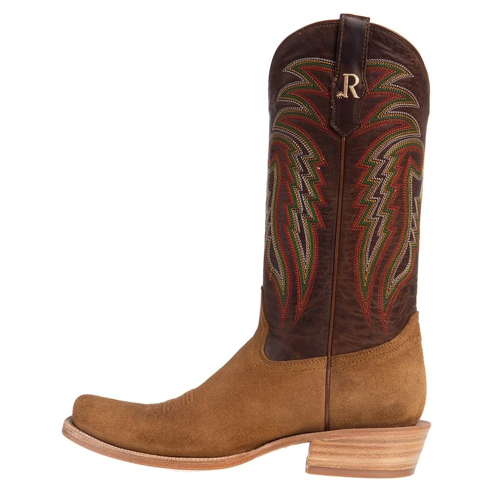 R. WATSON BOOTS R Watson Boots Men's Tan Roughout 13in. Arizona Tan Cowhide Top Cutter Toe Cowboy Boots 3 R. WATSON BOOTS R Watson Boots Men's Tan Roughout 13in. Arizona Tan Cowhide Top Cutter Toe Cowboy Boots - Image 3