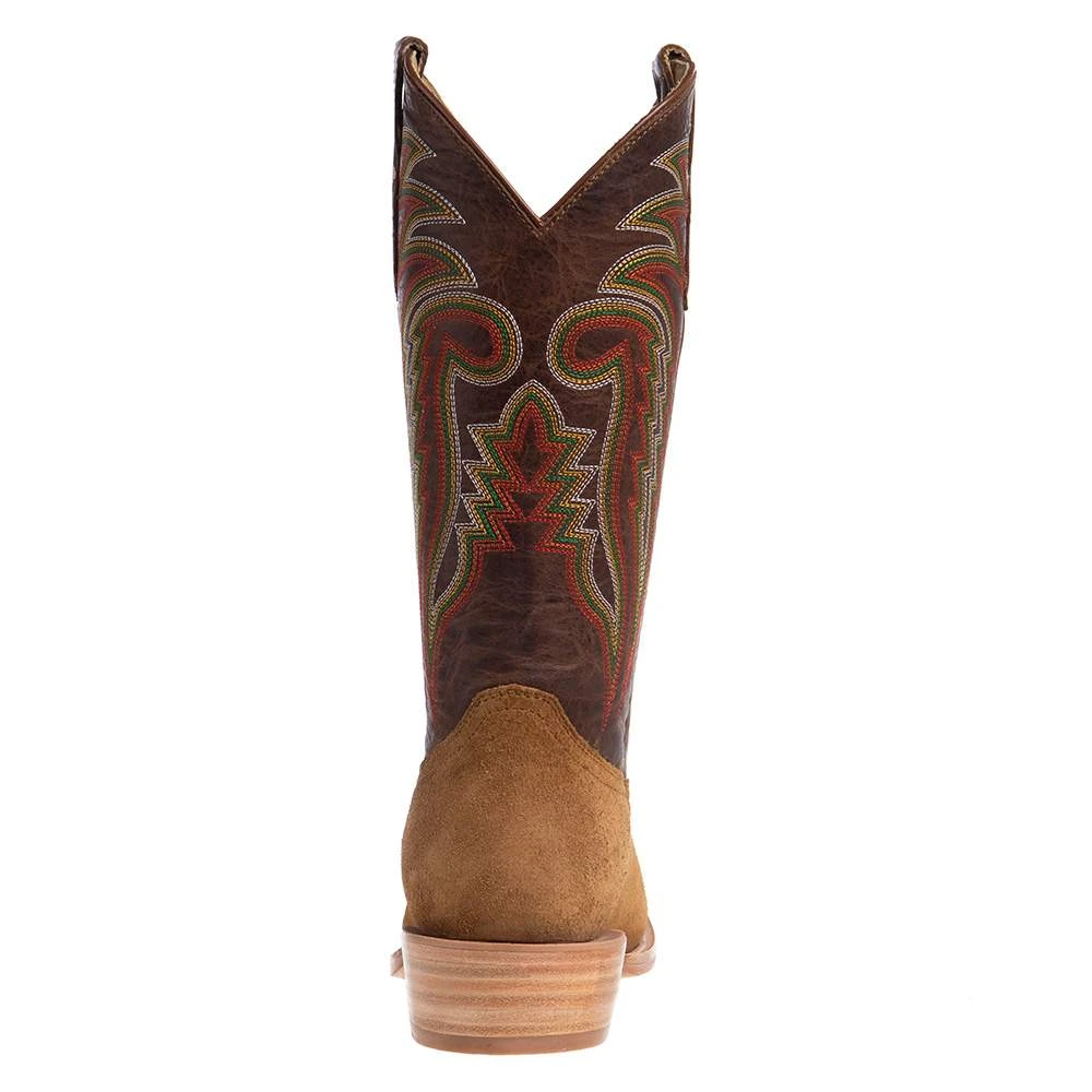 R. WATSON BOOTS R Watson Boots Men's Tan Roughout 13in. Arizona Tan Cowhide Top Cutter Toe Cowboy Boots 4 R. WATSON BOOTS R Watson Boots Men's Tan Roughout 13in. Arizona Tan Cowhide Top Cutter Toe Cowboy Boots - Image 4