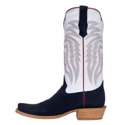R. WATSON BOOTS R Watson Boots Men's Midnight Blue Roughout 13in. Winter White Cowhide Top Cutter Toe Cowboy Boots -Ariat Sales Store RW8202 1 2