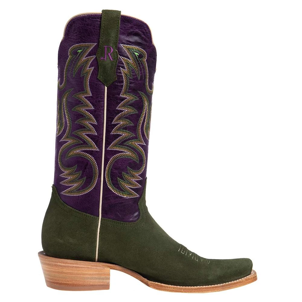 R. WATSON BOOTS R Watson Boots Men's Forrest Green Roughout 13in. Electric Purple Cowhide Top Cutter Toe Cowboy Boots 5 R. WATSON BOOTS R Watson Boots Men's Forrest Green Roughout 13in. Electric Purple Cowhide Top Cutter Toe Cowboy Boots - Image 5