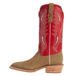 R. WATSON BOOTS R Watson Boots Men's Sand Roughout 13in. Cherry Red Cowhide Top Square Toe Cowboy Boots -Ariat Sales Store RW8207 2 2