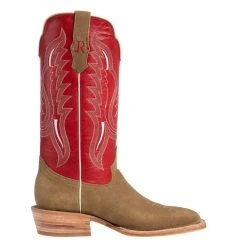 R. WATSON BOOTS R Watson Boots Men's Sand Roughout 13in. Cherry Red Cowhide Top Square Toe Cowboy Boots -Ariat Sales Store RW8207 2 4