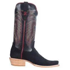 R. WATSON BOOTS R Watson Boots Men's Black Roughout 13in. Black Cowhide Top Cutter Toe Boot -Ariat Sales Store RW8208 4