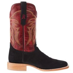 R. WATSON BOOTS R Watson Boots Men's Black Boar 11in Barn Red Cowhide Top Square Toe Boot -Ariat Sales Store RW8600 2 04