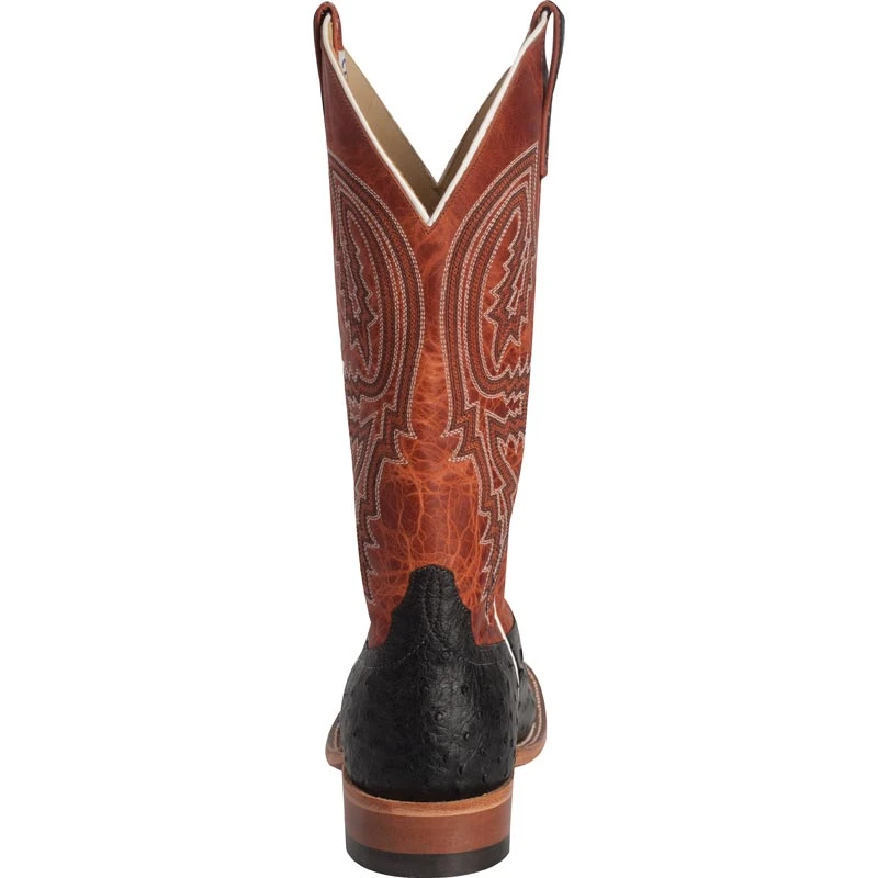 Anderson Bean Men's Black Full Quill Ostrich Rust Cowboy Boots 2 Anderson Bean Men's Black Full Quill Ostrich Rust Cowboy Boots - Image 2