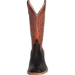 Anderson Bean Men's Black Full Quill Ostrich Rust Cowboy Boots 8 Anderson Bean Men's Black Full Quill Ostrich Rust Cowboy Boots -Ariat Sales Store S1098 front