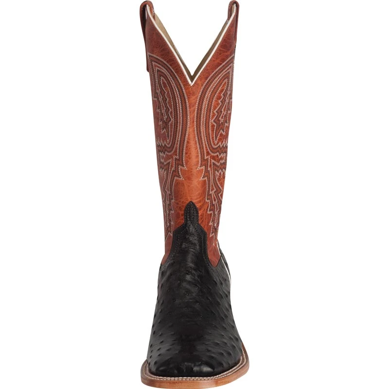 Anderson Bean Men's Black Full Quill Ostrich Rust Cowboy Boots 3 Anderson Bean Men's Black Full Quill Ostrich Rust Cowboy Boots - Image 3