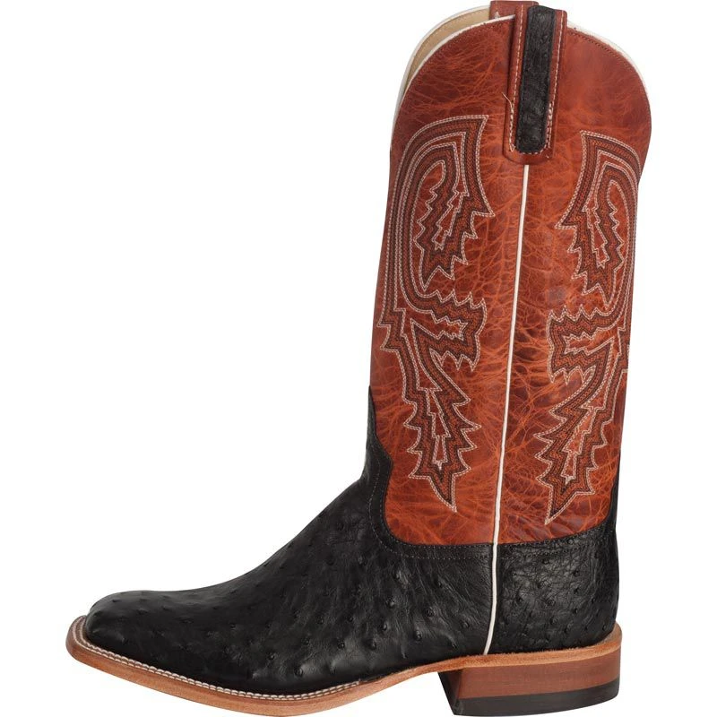 Anderson Bean Men's Black Full Quill Ostrich Rust Cowboy Boots 5 Anderson Bean Men's Black Full Quill Ostrich Rust Cowboy Boots - Image 5