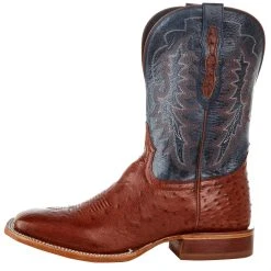 Tony Lama Men`s Brandy Smooth Ostrich 11in. Navy Goat Top Boot -Ariat Sales Store SA6101 03