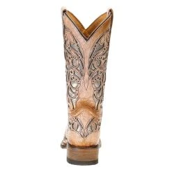 Corral Kids Tan Shiny Inlay Square Toe Cowgirl Boot -Ariat Sales Store T0104 3