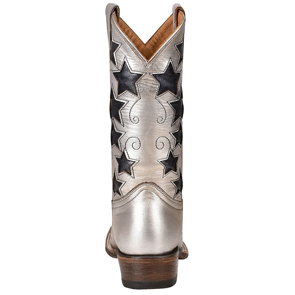 Corral Kids Corral Boot Silvery And Navy Blue Stars Square Toe Cowgirl Boot 3 Corral Kids Corral Boot Silvery And Navy Blue Stars Square Toe Cowgirl Boot - Image 3