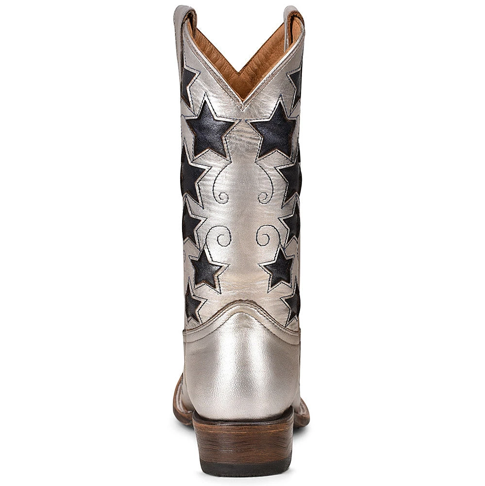 Corral Kids Corral Boot Silvery And Navy Blue Stars Square Toe Cowgirl Boot 4 Corral Kids Corral Boot Silvery And Navy Blue Stars Square Toe Cowgirl Boot - Image 4