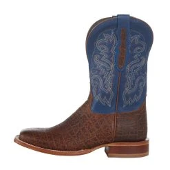 Tony Lama Mens Jinglebob Cognac Safari 11in Blue Cowhide Top Square Toe Boot -Ariat Sales Store TL3020 3