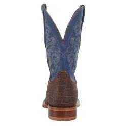 Tony Lama Mens Jinglebob Cognac Safari 11in Blue Cowhide Top Square Toe Boot -Ariat Sales Store TL3020 4