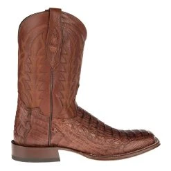 Tony Lama Men's Cognac Horn Back Caiman Square Toe Cowboy Boots -Ariat Sales Store TL5204 4