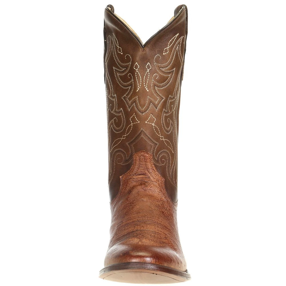 Tony Lama Men's Patron Saddle Smooth Ostrich 13in. Walnut Tundra Top Cowboy Boots 2 Tony Lama Men's Patron Saddle Smooth Ostrich 13in. Walnut Tundra Top Cowboy Boots - Image 2