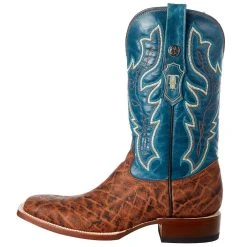 Tanner Mark Boots Men's Classic Matte Cognac Elephant 12in. Volcano Azul Top Boot -Ariat Sales Store TM200976 3
