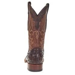Tanner Mark Boots Men's Tanner Mark Rustic Brown FQ Ostrich Print 12in. Italo Orix Top Square Toe Boot -Ariat Sales Store TM205525 3