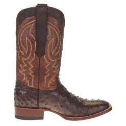 Tanner Mark Boots Men's Tanner Mark Rustic Brown FQ Ostrich Print 12in. Italo Orix Top Square Toe Boot -Ariat Sales Store TM205525 4