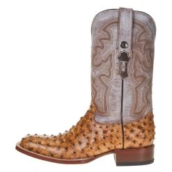 Tanner Mark Boots Men's Rustic Orix FQ Ostrich Print 12in. Indian Honey Top Boot -Ariat Sales Store TM207017 2